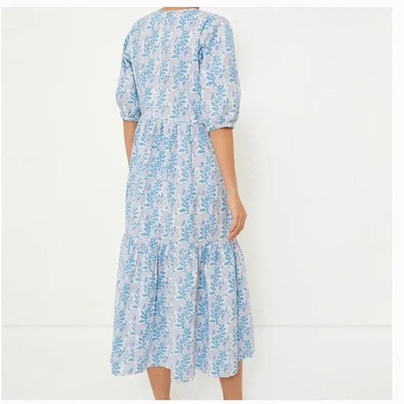 SZ BLOCKPRINTS Tuckernuck Lavender and Cornflower Blue Gaia Dress - Picture 2 of 14